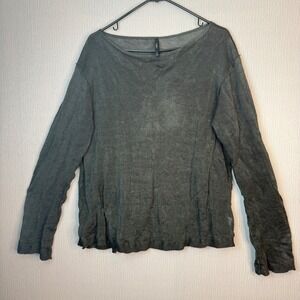 Porto Women's Linen blend Top blouse black size 1 (Small )